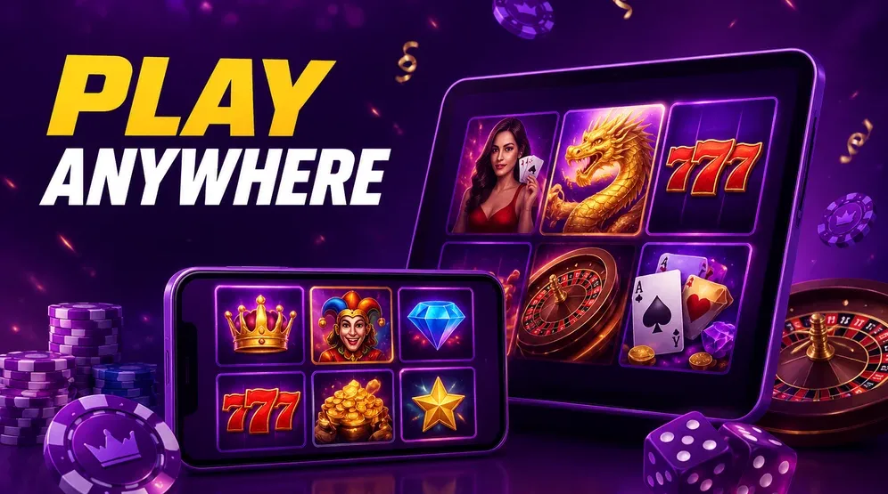 smartphone and tablet showing casino interface