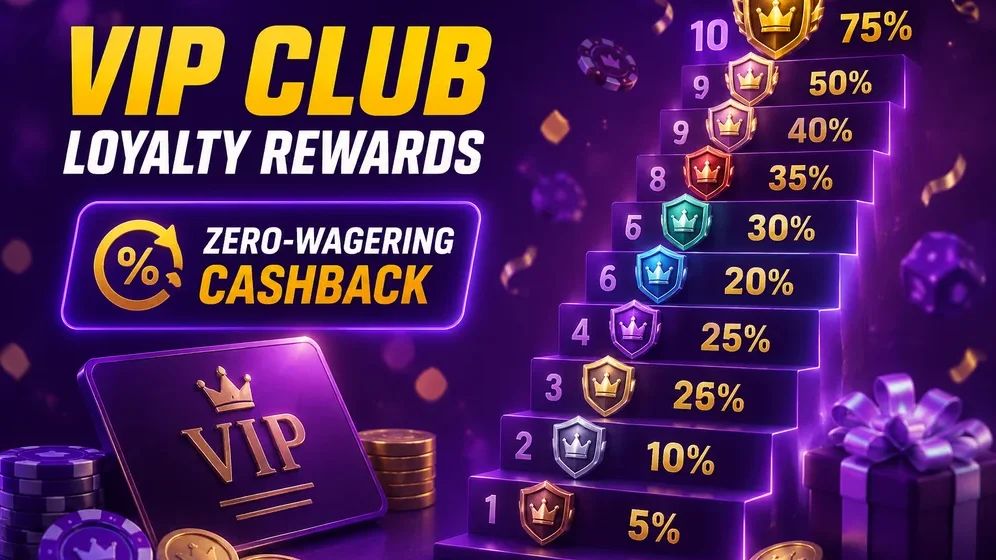 VIP tier badge icons with cashback labels
